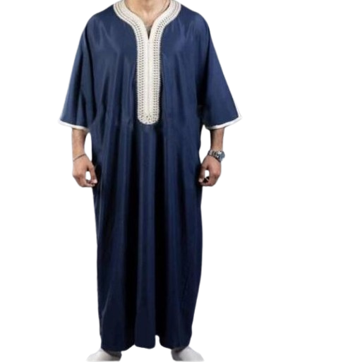 Stylish Men's Black Long Shirt Robe